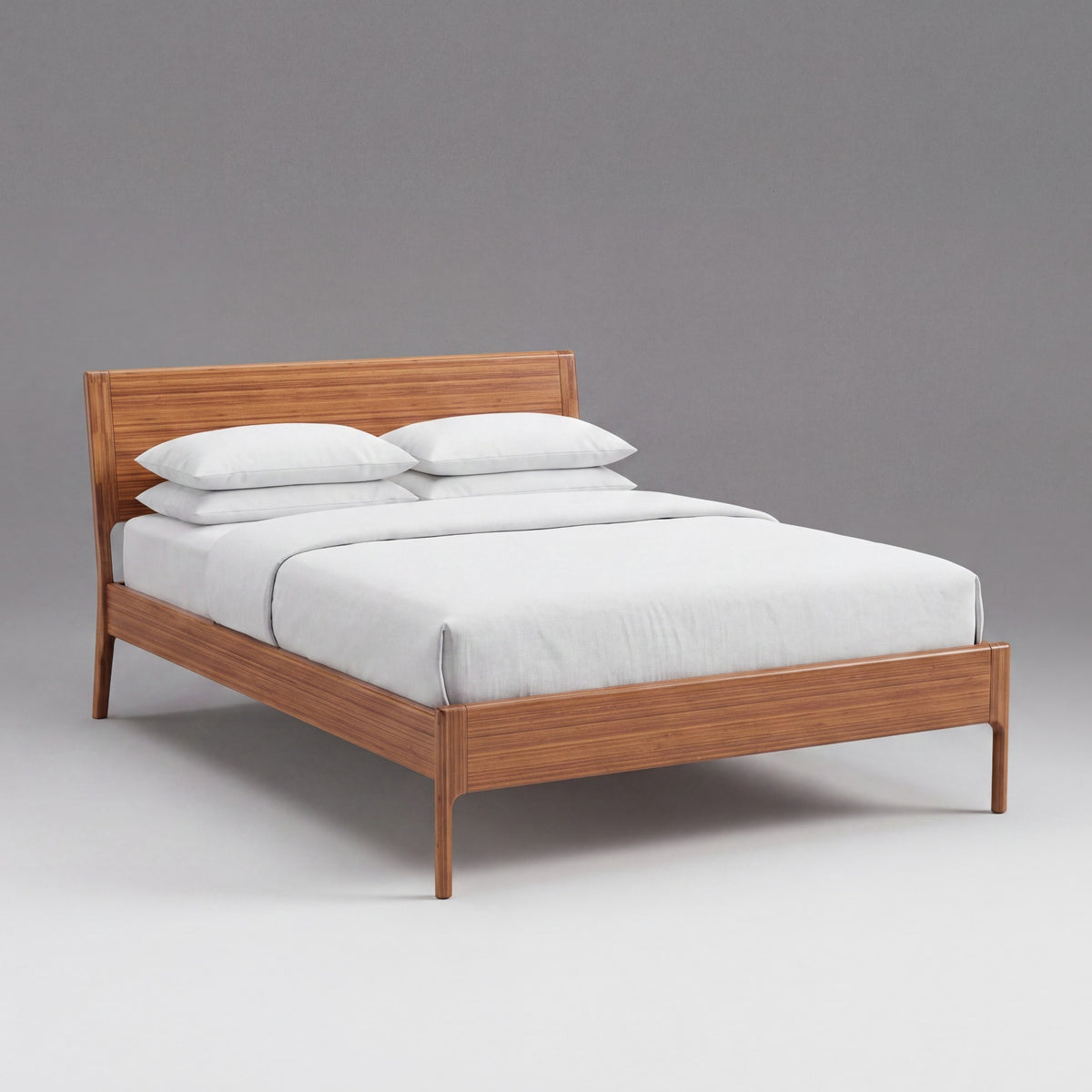 Greenington Ventura Platform Bed in Amber bamboo, on a studio background