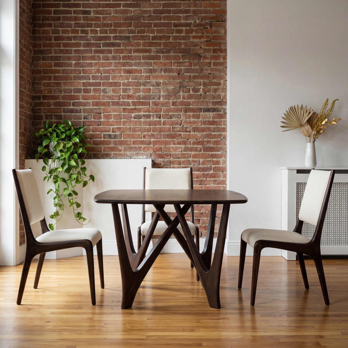 Greenington Vetra Dining Table in Black Walnut bamboo, pictured in a dining room