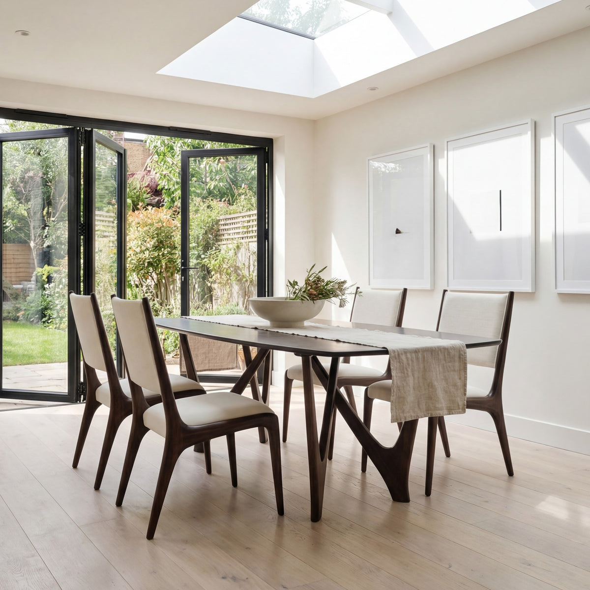 Greenington Vetra Dining Table in Black Walnut bamboo, shown in a dining room