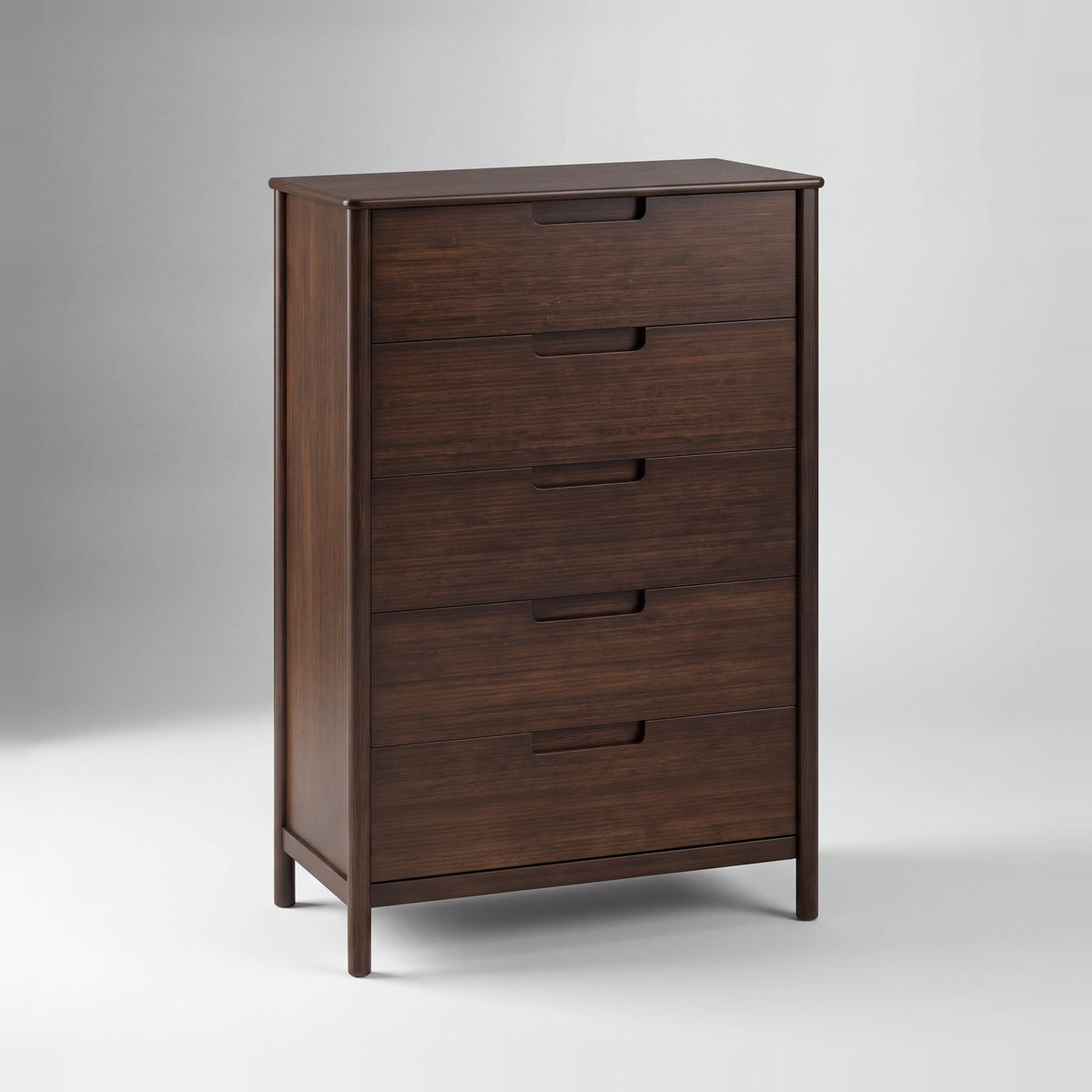 Greenington Weston Chest in Black Walnut bamboo, on a studio background