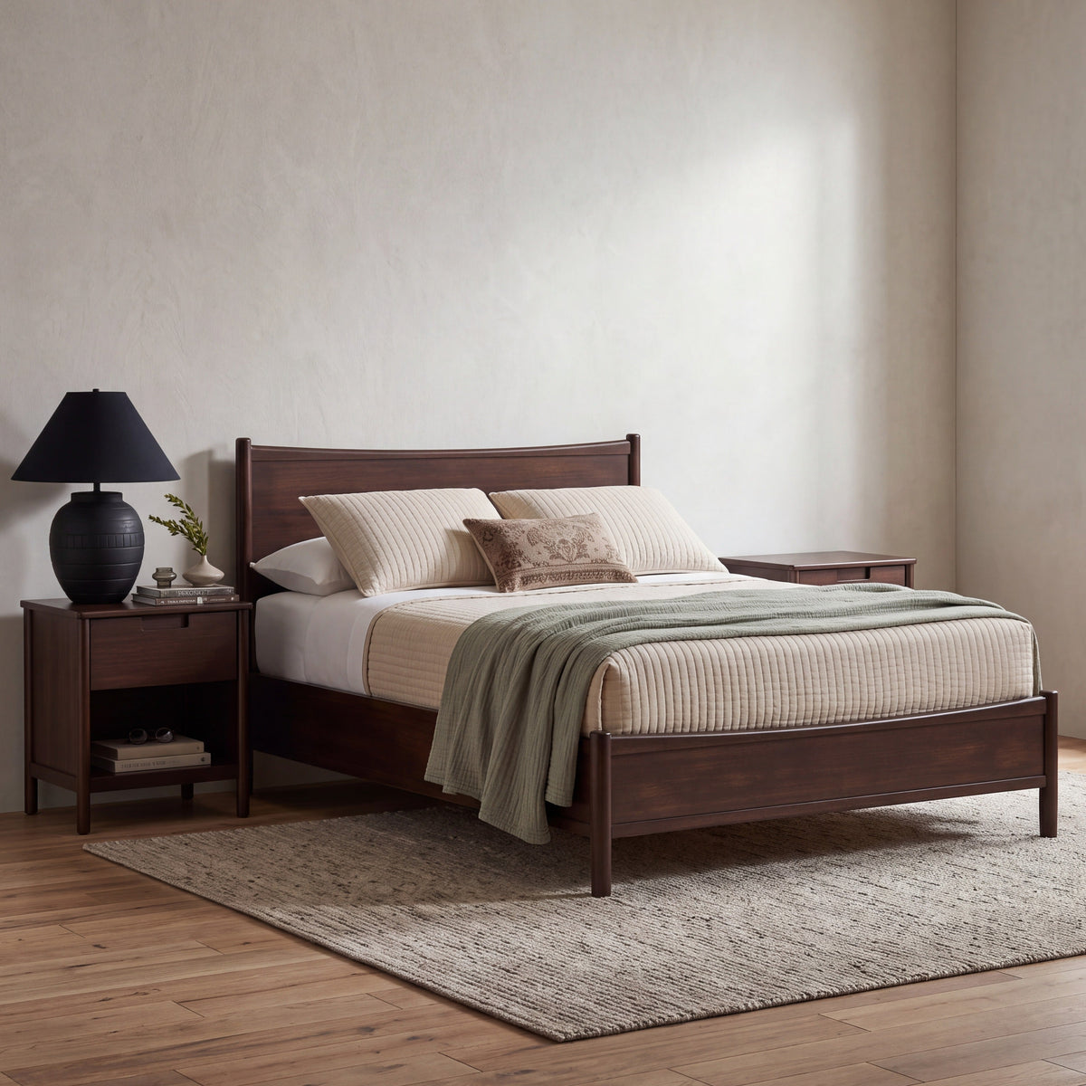 Weston platform bed and nightstand