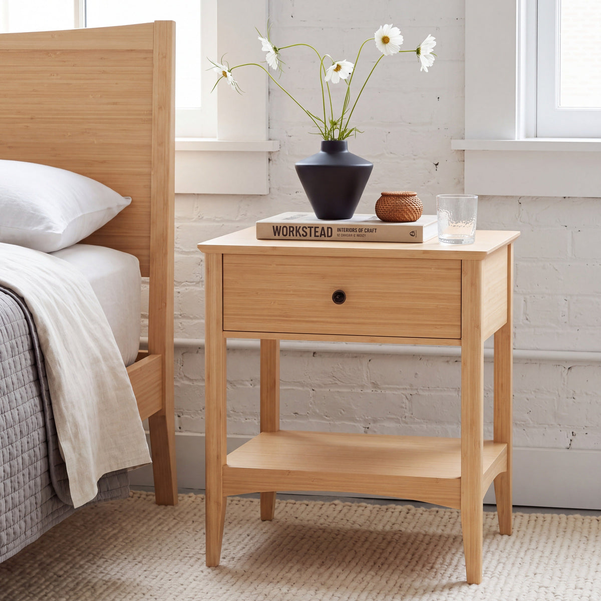 Greenington Willow Nightstand in Caramelized bamboo