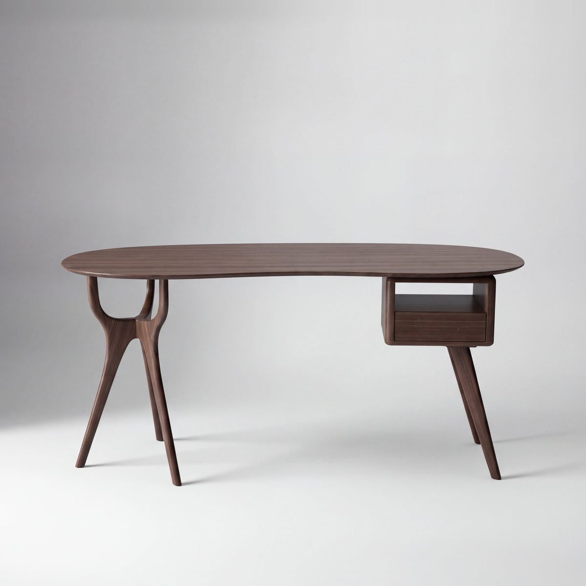 Greenington Wynn Writing Desk in Black Walnut bamboo, on a studio background