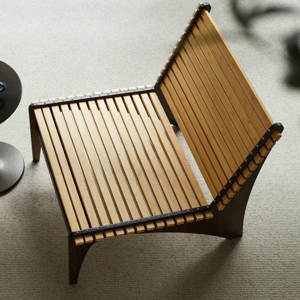 Greenington Zen Lounge Chair in solid bamboo, in a living room setting