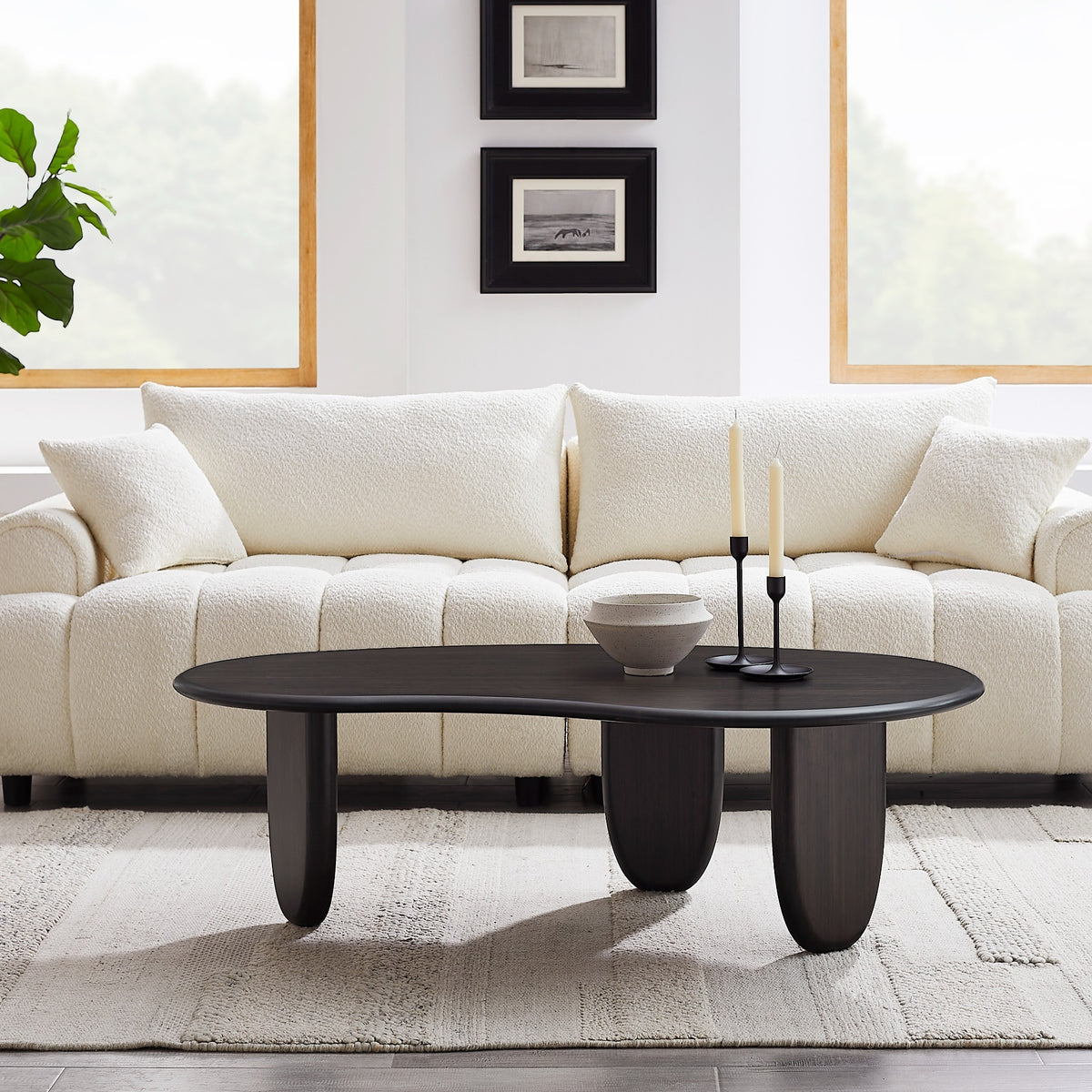Greenington Zephyr Coffee Table in Caviar bamboo, shown in a living room