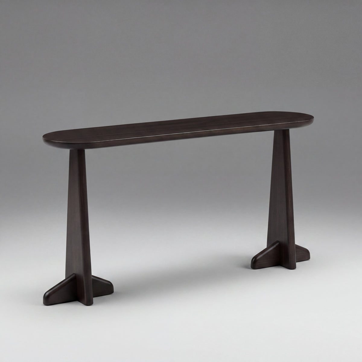 Greenington Zephyr Console Table in Caviar bamboo, on a studio background