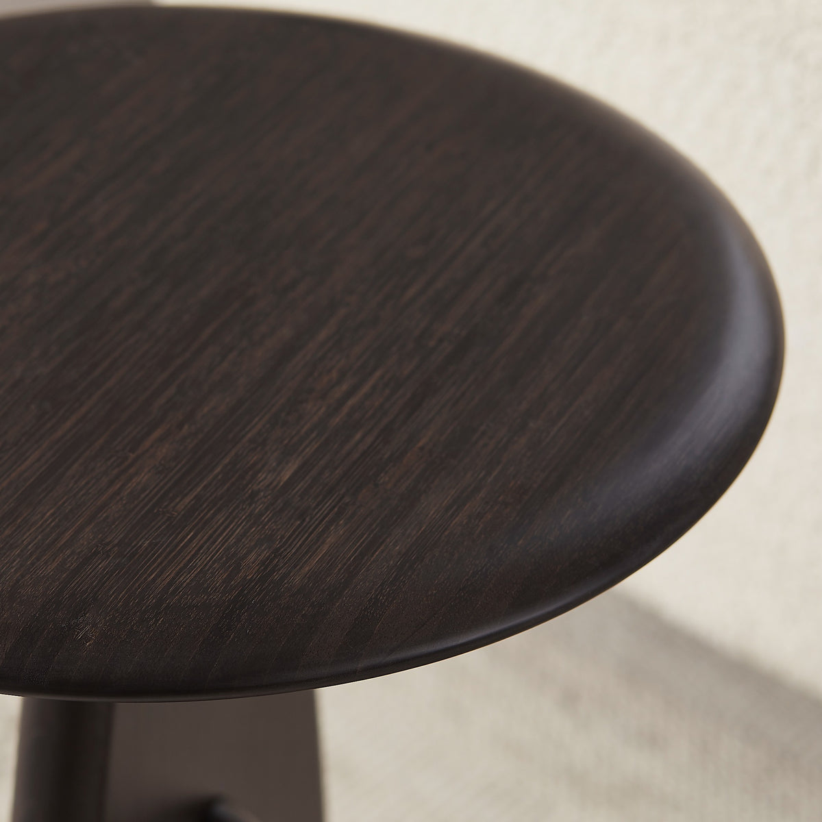 Close-up of the top and bamboo grain on the Greenington Zephyr Side Table in Caviar bamboo