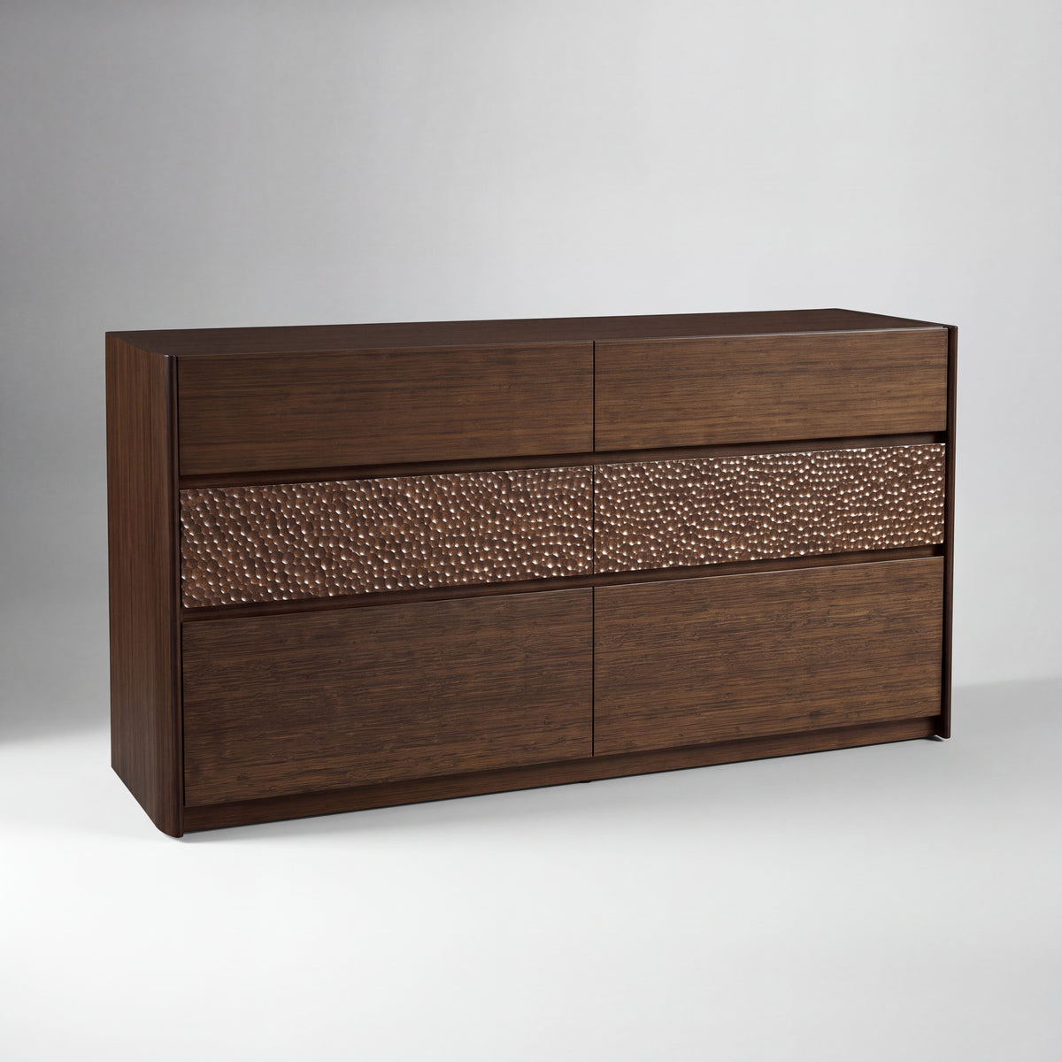Greenington Zeva Dresser in Black Walnut bamboo, on a studio background