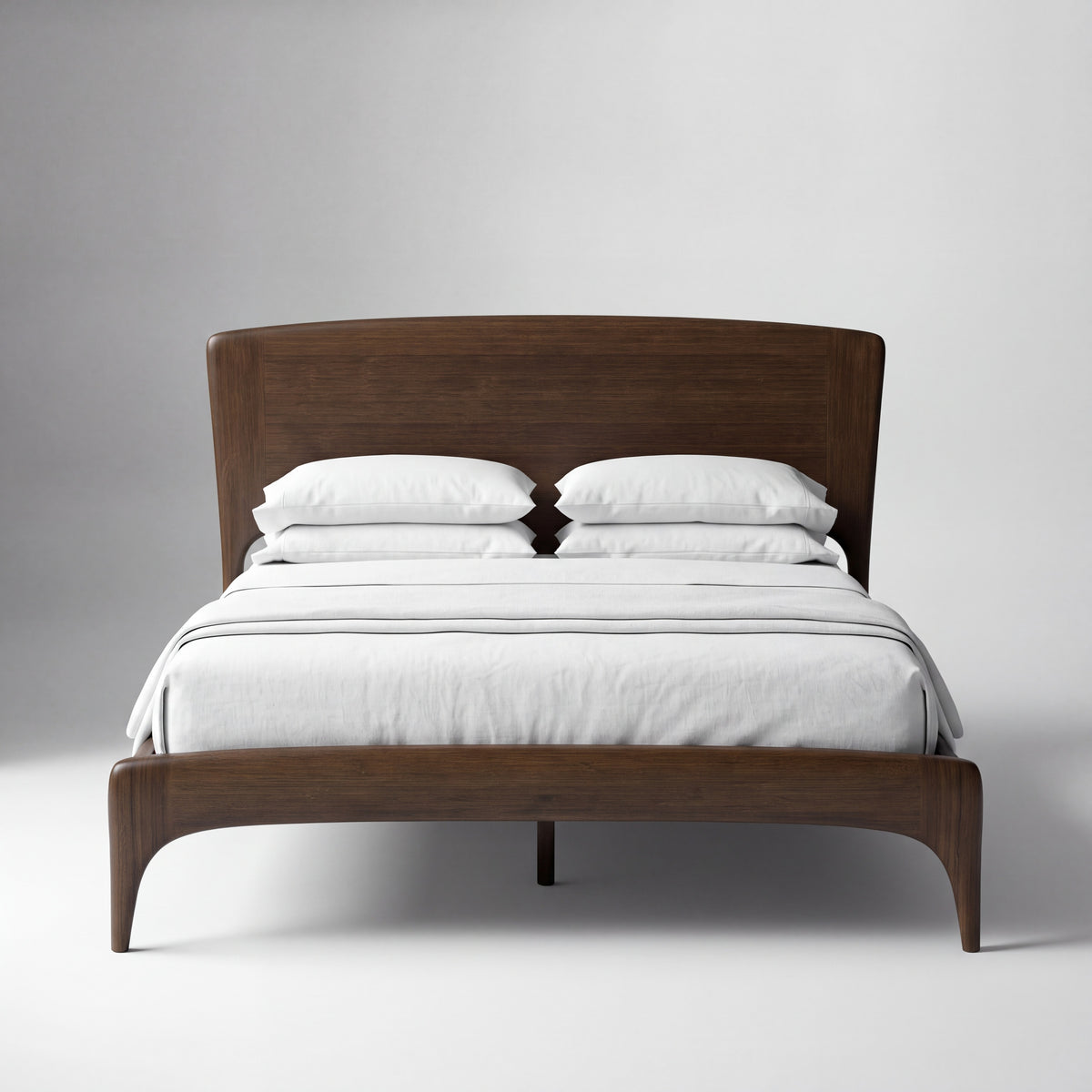 Greenington Zeva Platform Bed in Black Walnut bamboo, on a studio background