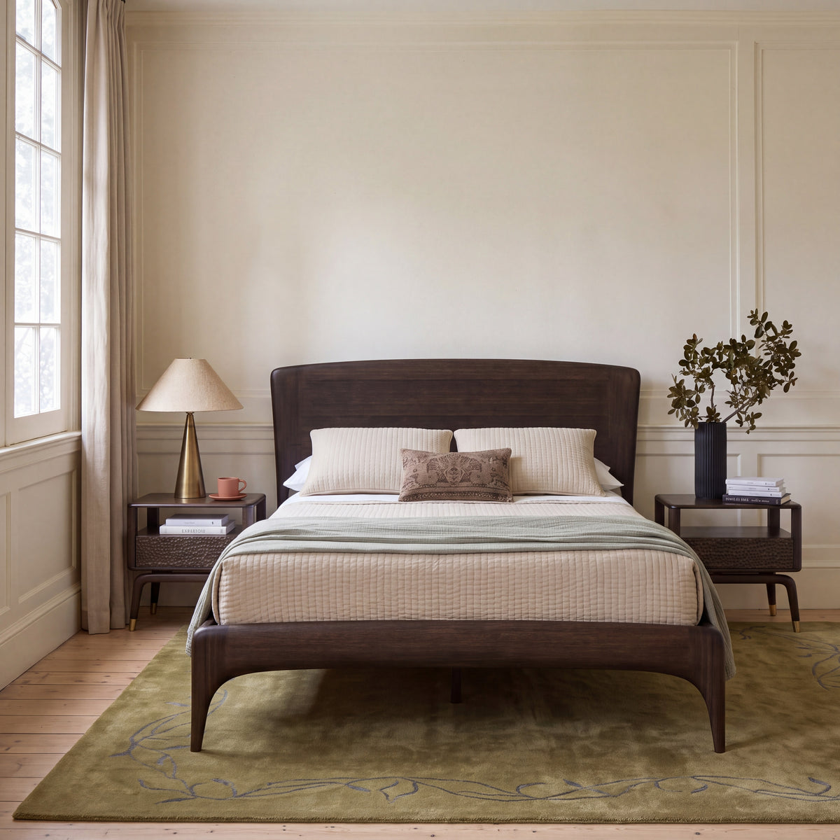 Zeva platform bed in Black Walnut