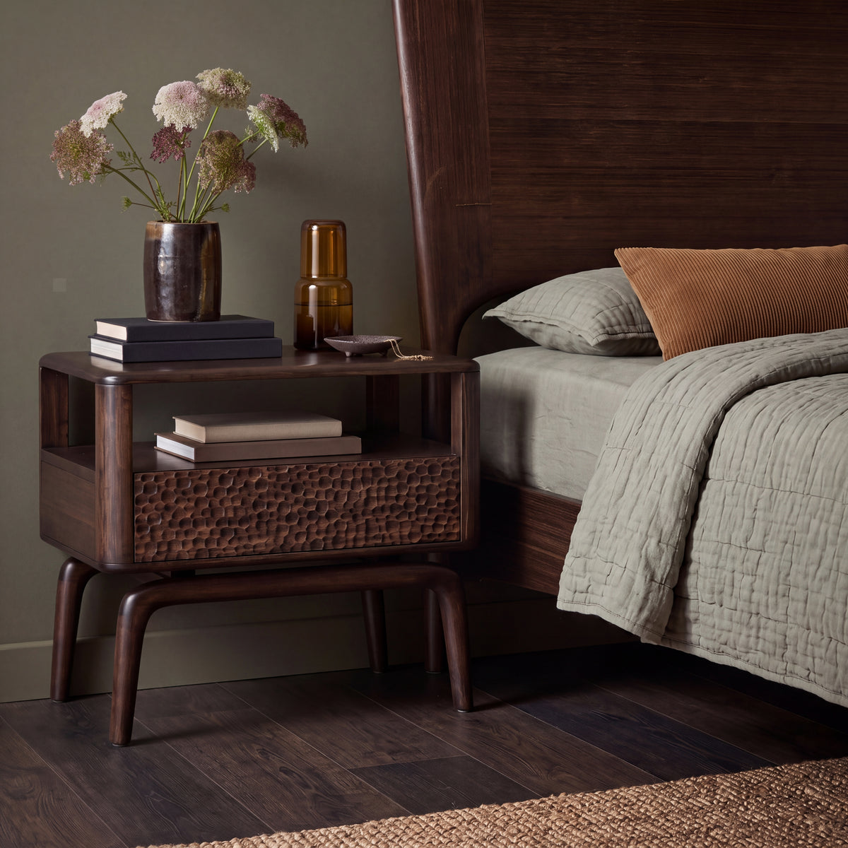 Zeva nightstand in Black Walnut