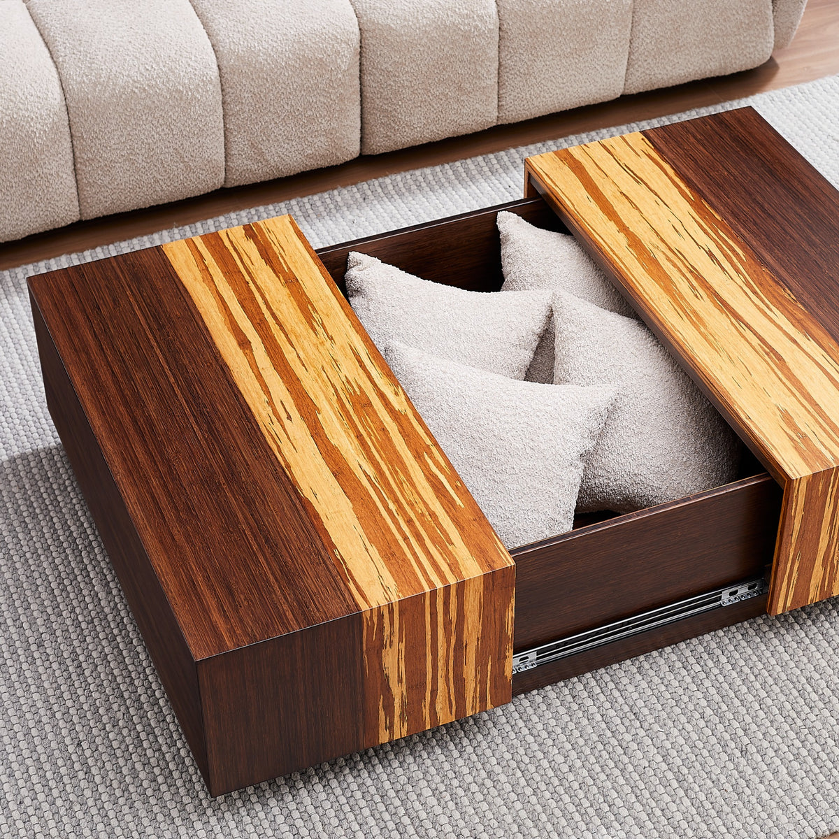 Greenington Azara Cube Rectangular Coffee Table in Sable bamboo