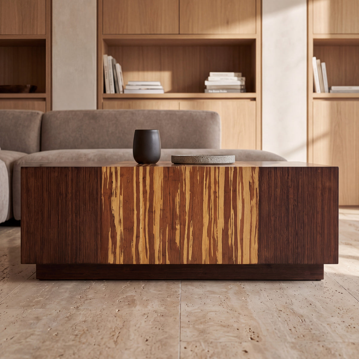 Greenington Azara Cube Rectangular Coffee Table in Sable bamboo