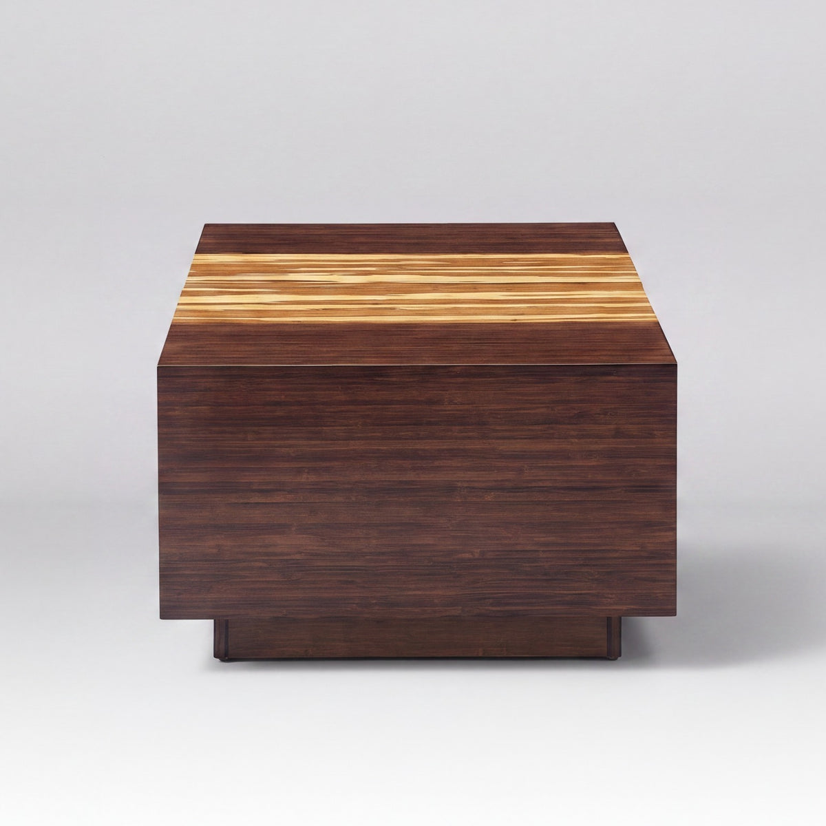 Greenington Azara Cube Rectangular Coffee Table in Sable bamboo, studio photo on a plain background