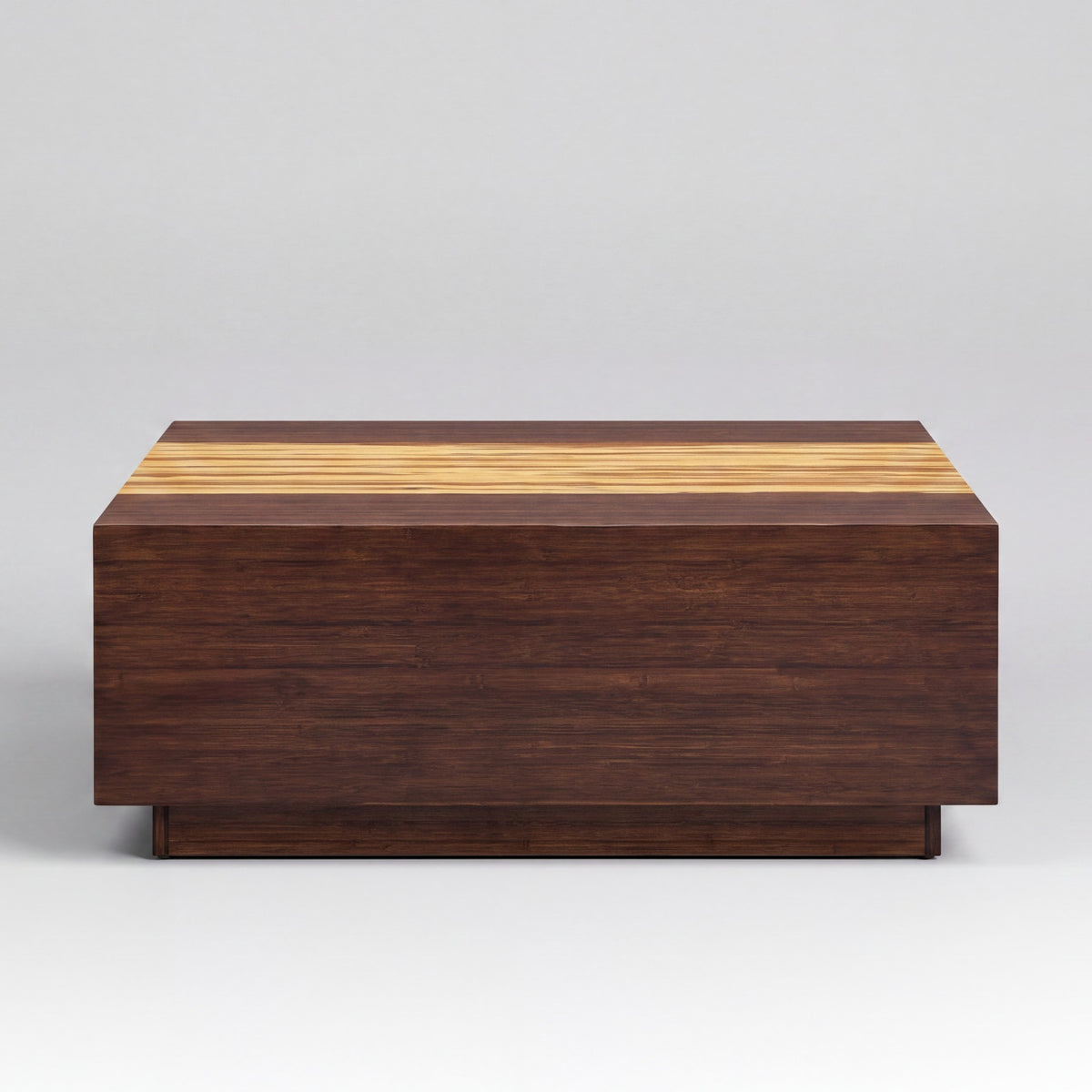 Greenington Azara Cube Coffee Table in Sable bamboo, on a studio background