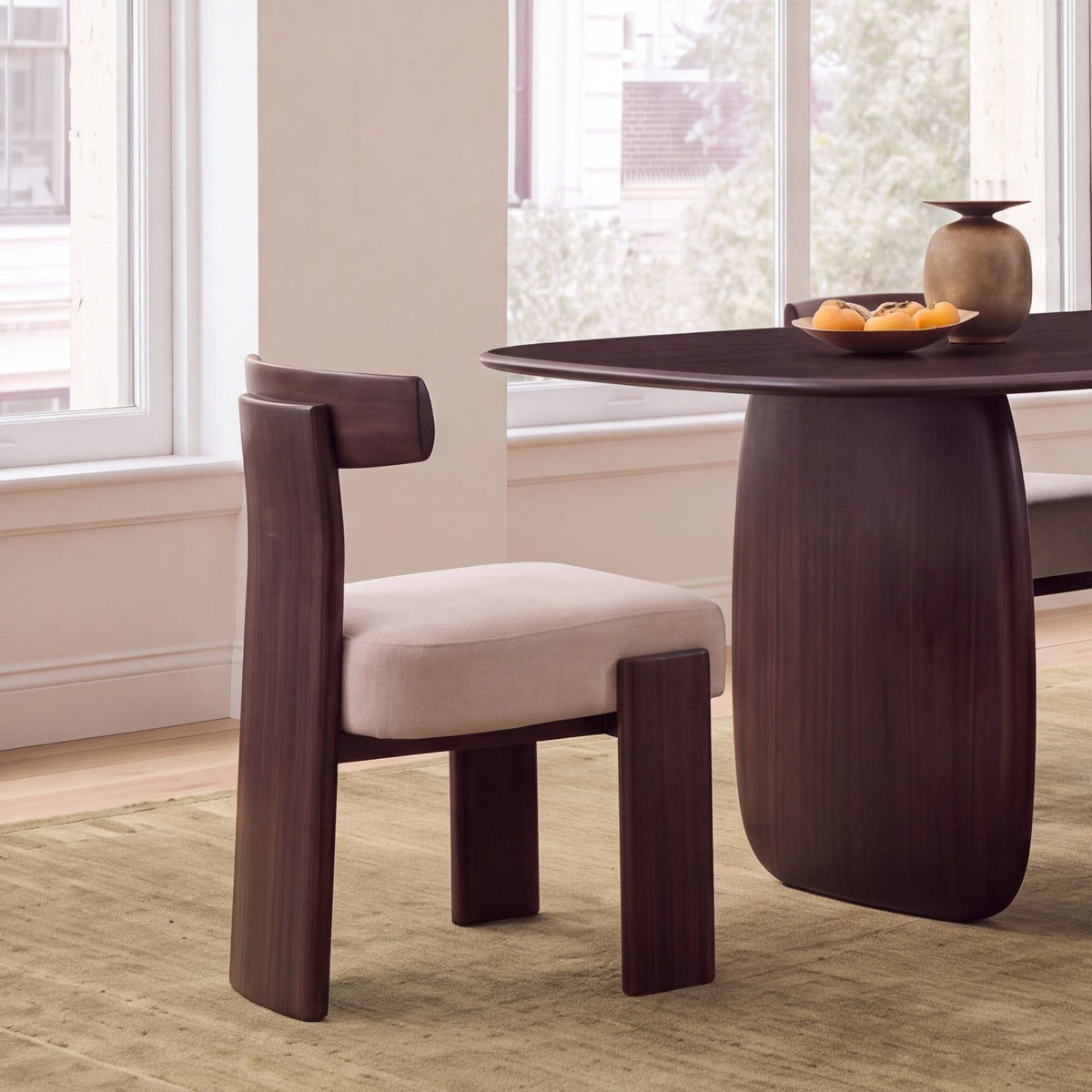 Greenington Olly Dining Chair in Caviar bamboo, styled in a dining room