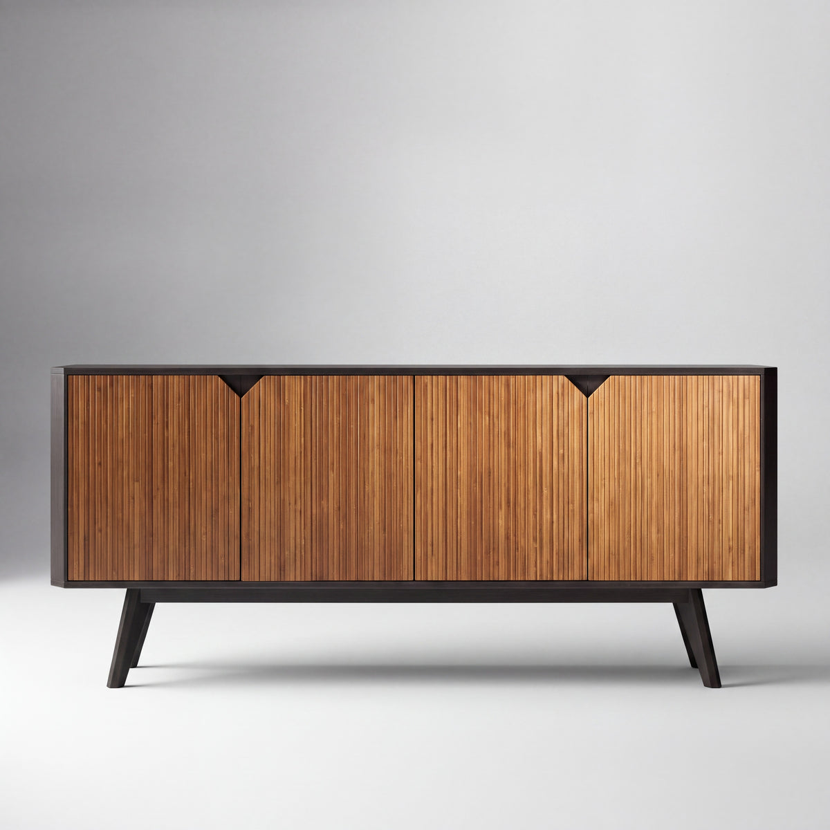 Greenington Sonoma Sideboard/Media/Credenza in Amber and Caviar bamboo, shown on a plain background