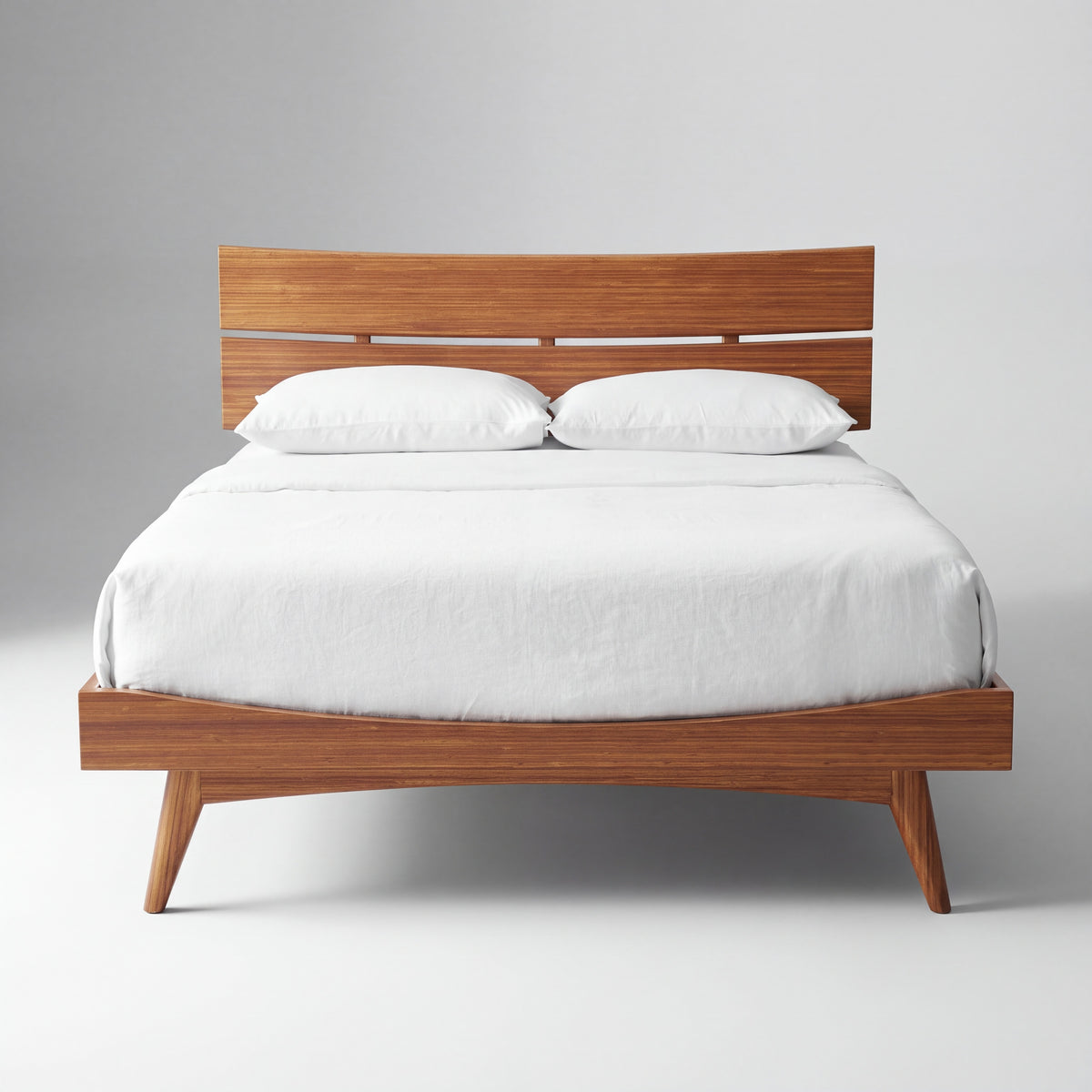 Greenington Summit Platform Bed in Amber bamboo, on a studio background