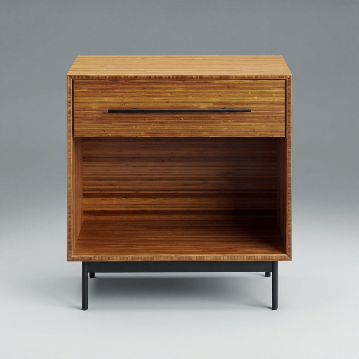 Greenington Taylor Nightstand in Amber bamboo, shown on a plain background