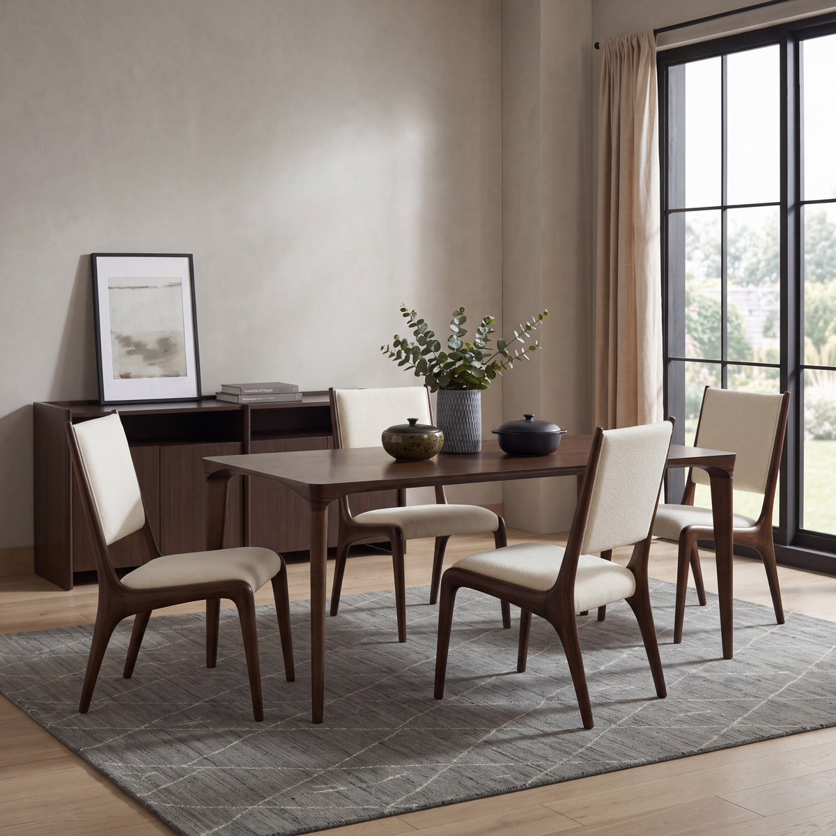 Greenington Torino Dining Chair in Black Walnut bamboo, in a dining room setting