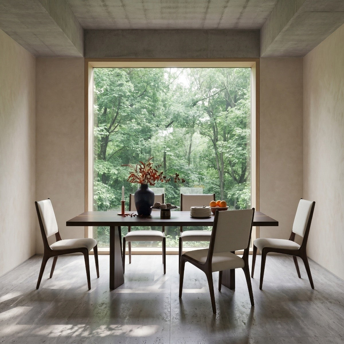 Greenington Torrey Dining Table in Black Walnut bamboo, in a furnished dining room