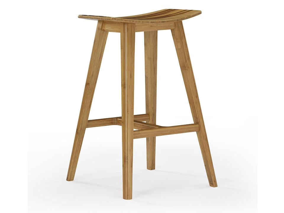 Eco Ridge by Greenington Modern and Sustainable Tigris Solid Bamboo Counter Height Stool in Caramelized Finish with Exotic Tiger Seat Accent