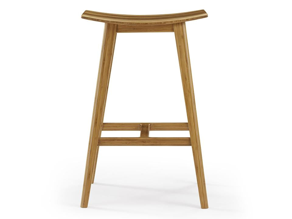 Eco Ridge by Greenington Modern and Sustainable Tigris Solid Bamboo Counter Height Stool in Caramelized Finish with Exotic Tiger Seat Accent
