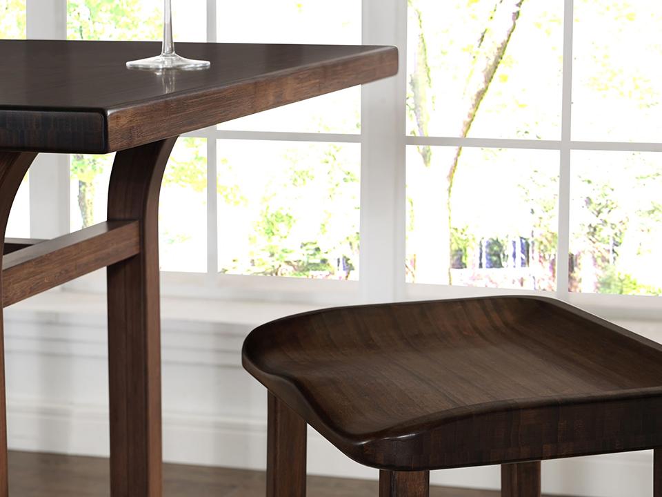 Greenington's Modern and Sustainable Tulip Solid Bamboo Counter Height Table in Black Walnut Finish