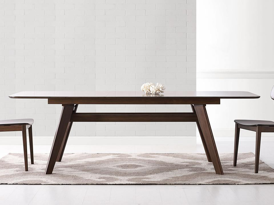Greenington's Modern and Sustainable Currant Solid Bamboo Extension Dining Table in Black Walnut Finish