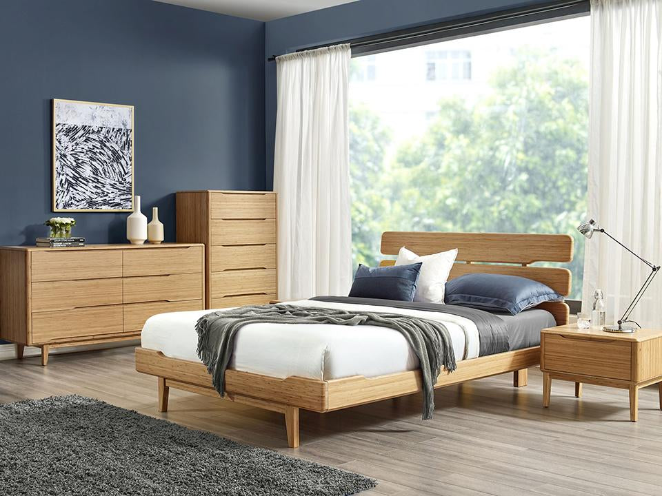 Greenington's Modern and Sustainable Currant Queen Solid Bamboo Platform Bed in Caramelized Finish