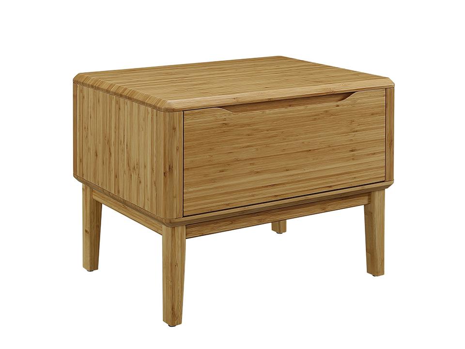 Greenington's Modern and Sustainable Currant Solid Bamboo Bedroom 1 Drawer Nightstand in Caramelized Finish