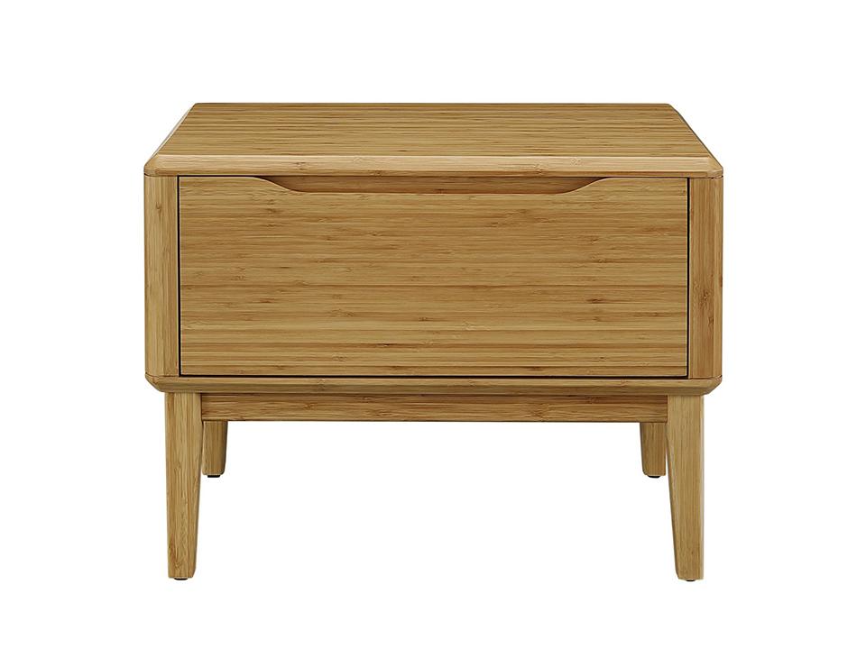 Greenington's Modern and Sustainable Currant Solid Bamboo Bedroom 1 Drawer Nightstand in Caramelized Finish