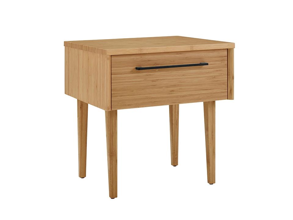 Greenington's Modern and Sustainable Sienna Solid Bamboo Bedroom 1 Drawer Nightstand in Caramelized Finish