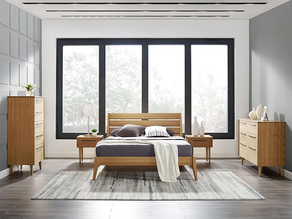 Greenington's Modern and Sustainable Sienna Solid Bamboo Bedroom 6 Drawer Double Dresser in Caramelized Finish