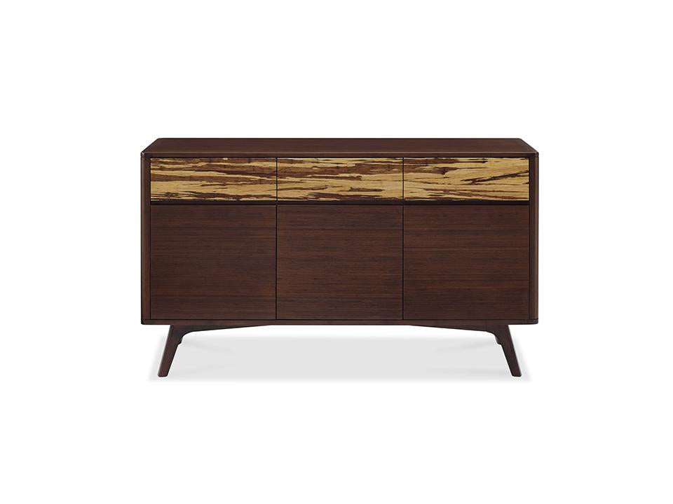 Greenington's Modern and Sustainable Azara Solid Bamboo Dining Sideboard Buffet in Sable Finish with Exotic Tiger Accent