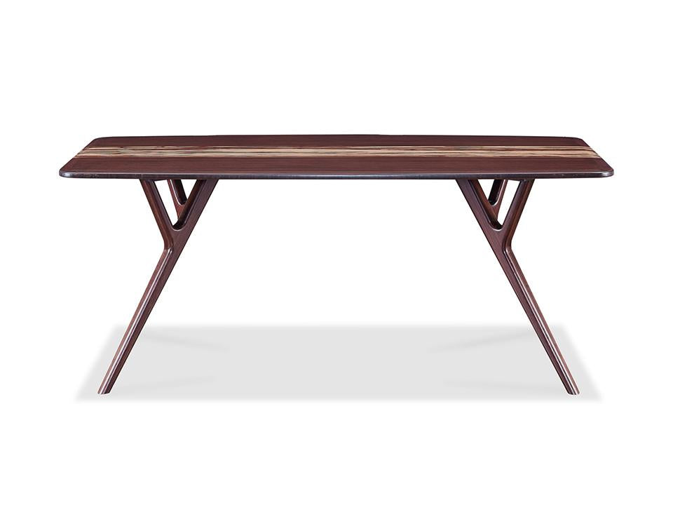 Greenington's Modern and Sustainable Azara Solid Bamboo Dining Table in Sable Finish with Exotic Tiger Accent