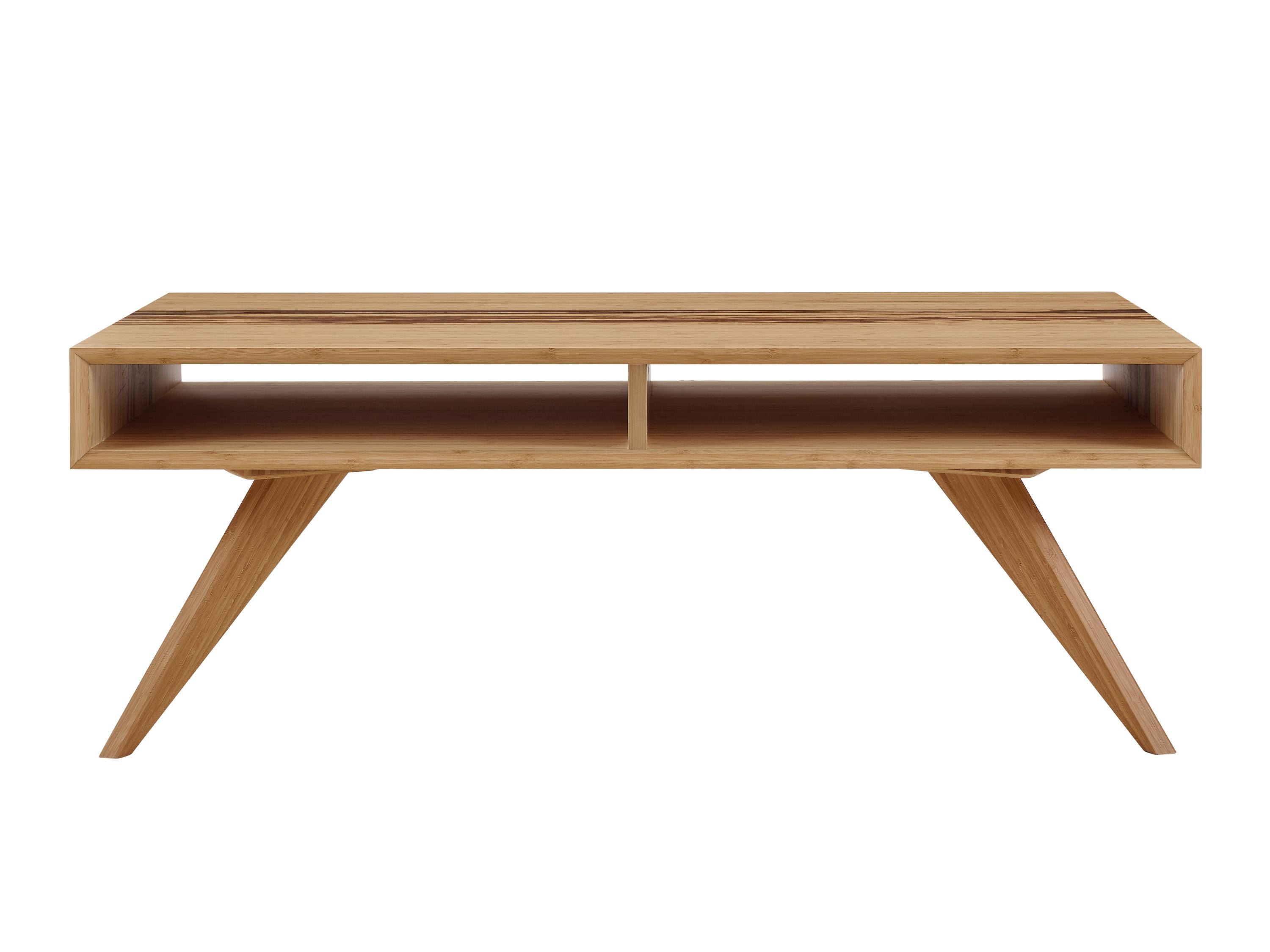 Greenington's Modern and Sustainable Azara Solid Bamboo Occasional Coffee Table in Caramelized Finish with Exotic Tiger Accent