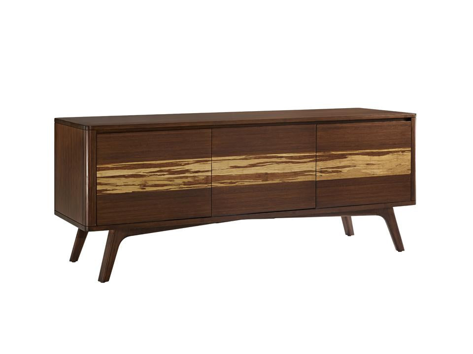 Greenington's Modern and Sustainable Azara Solid Bamboo Occasional Media Entertainment Cabinet in Sable Finish with Exotic Tiger Accent