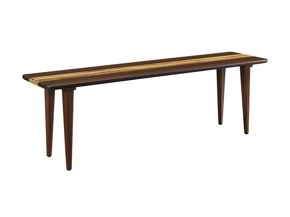 Greenington's Modern and Sustainable Azara Solid Bamboo Bench in Sable Finish with Exotic Tiger Accent