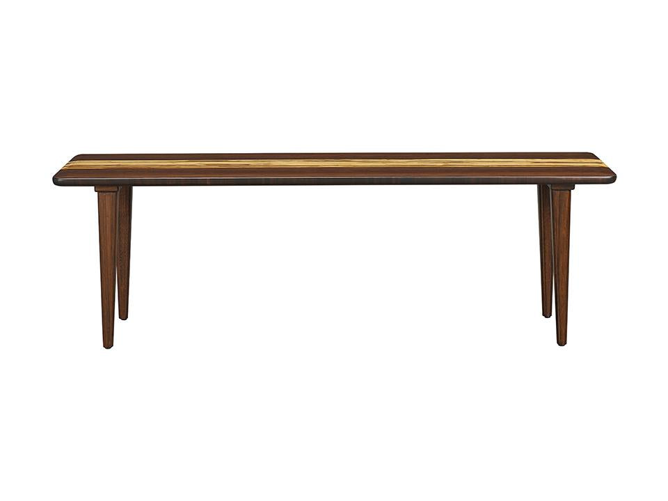 Greenington's Modern and Sustainable Azara Solid Bamboo Bench in Sable Finish with Exotic Tiger Accent