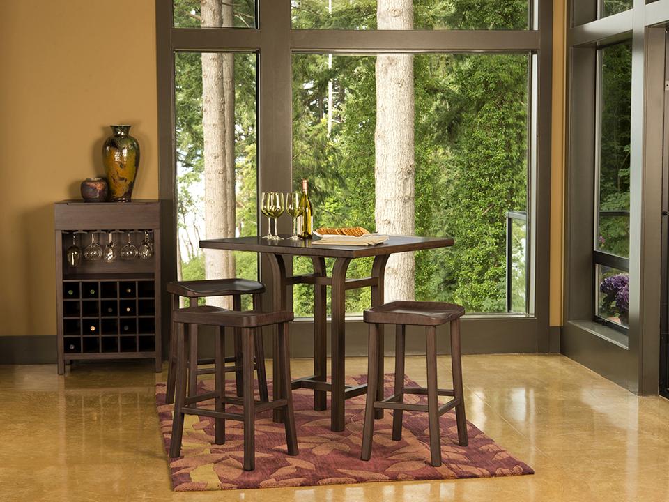 Greenington's Modern and Sustainable Tulip Solid Bamboo Counter Height Stool in Black Walnut Finish