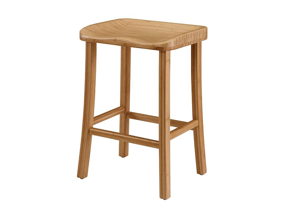 Greenington's Modern and Sustainable Tulip Solid Bamboo Bar Height Stool in Caramelized Finish