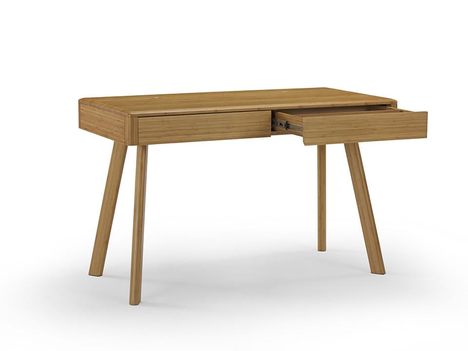 Greenington's Modern and Sustainable Jasmine Solid Bamboo 2 Drawer Writing Desk in Caramelized Finish
