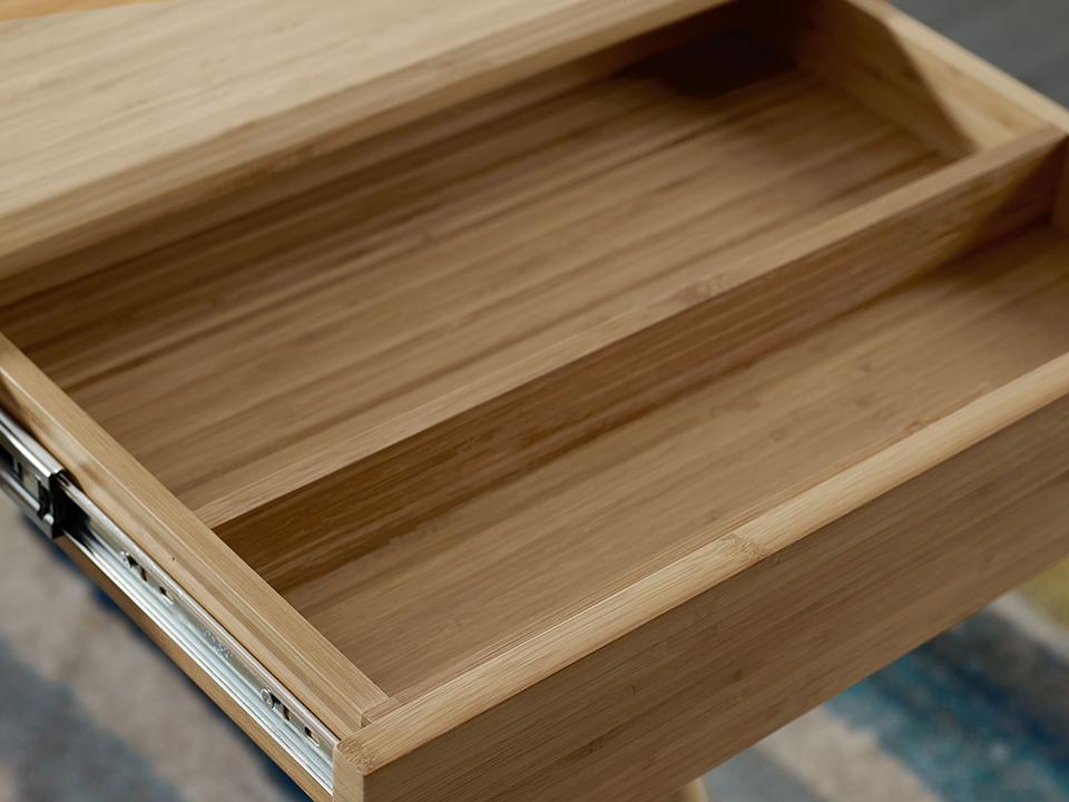 Greenington's Modern and Sustainable Jasmine Solid Bamboo 2 Drawer Writing Desk in Caramelized Finish