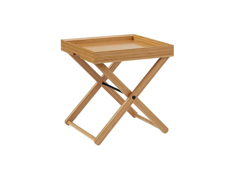 Greenington's Modern and Sustainable Teline Solid Bamboo Occasional Folding Tray Table in Caramelized Finish